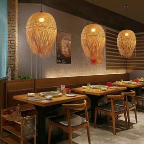 Immax 08271L - Lampadario a sospensione con filo HILO 1xE27/40W/230V diametro 45 cm bambù