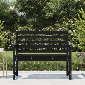 Panca da giardino nera 109x48x91,5 cm legno massello di pino