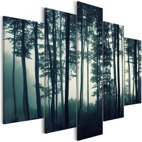 Quadro  Dark Forest (5 Parts) Wide  Colore Grigio, Dimensioni e Misure 100x50