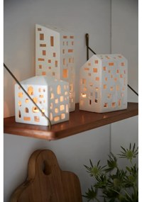 Portacandele in ceramica per tea light Urbania Lighthouse High Building - Kähler Design