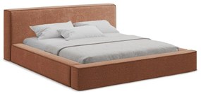 Letto matrimoniale imbottito color terracotta con contenitore e rete inclusi 140x200 cm Noho – Makamii