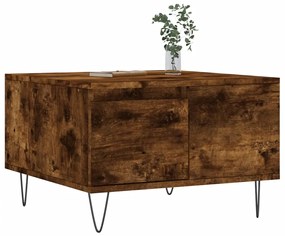 Tavolino da salotto rovere fumo 55x55x36,5 cm legno multistrato