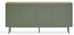 Cassettiera bassa in rovere decorato in colore verde-naturale 165x78 cm Arista - Teulat