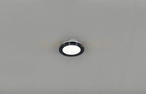 Plafoniera led tonda metallo nero dimmerabile con interruttore a pa...