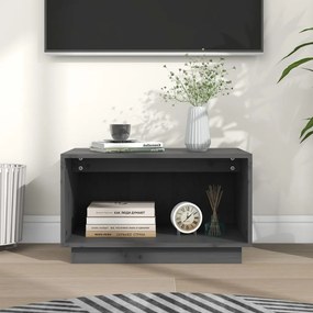 Mobile porta tv grigio 60x35x35 cm in legno massello di pino