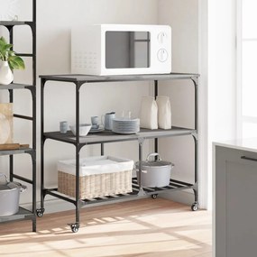 Carrello cucina grigio sonoma 100x50x95 cm in legno multistrato