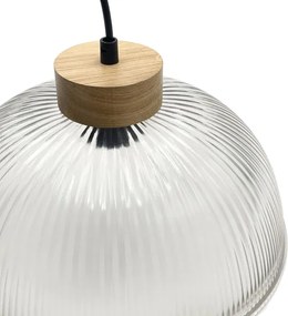 Lampada a sospensione su cavo PIA 1xE27/60W/230V Ø 30 cm rovere