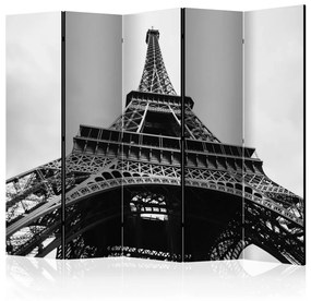 Paravento separè Gigante parigino II (3-parti) - architettura francese in bianco e nero