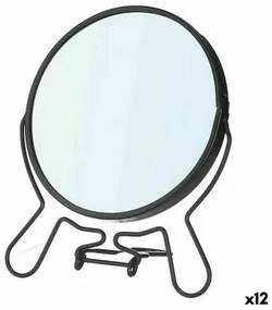Specchio Ingranditore Nero Ferro 13 x 15,3 x 1,5 cm (12 Unità)