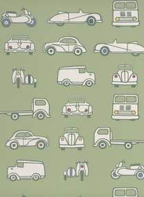 Little Greene Carta da parati Road Trip - Pea Green
