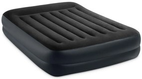 64124ND - Materasso Dura-Beam Pillow Rest Raised Matrimoniale, con Pompa Elettrica Incorporata, pvc, Nero, 152x203x42 cm - Intex