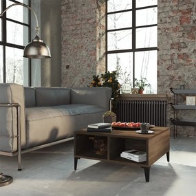 Tavolino Da Salotto Rovere Marrone 60x60x30 Cm İn Truciolato /