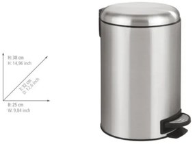 WENKO 22703100 - Cestino LEMAN 25x38 cm acciaio inox satinato/nero