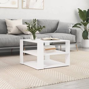 Tavolino da salotto bianco 59,5x59,5x40 cm in legno multistrato