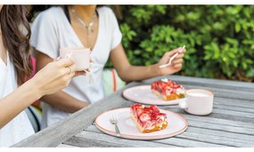 Set di tazze e piatti in gres rosa, 250 ml Greta - Remember