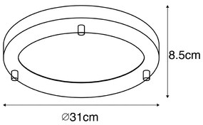 Plafoniera moderna oro 31 cm IP44 - Yuma