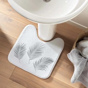 Tappetino per il bagno bianco e argentato per WC 45x45 cm Orbella – douceur d'intérieur