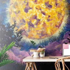 Carta da parati – Luna splendente nel cielo notturno