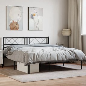 Giroletto Con Testiera İn Metallo Nero 120x190 Cm /