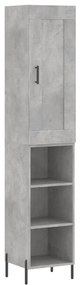 Credenza grigio cemento 34,5x34x180 cm in legno multistrato