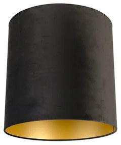 Paralume in velluto nero 40/40/40 con interno oro