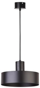 Lampadario su filo RIF 1xE27/60W/230V d. 25 cm nero