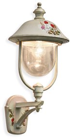 Applique Classica Esterno Bari Metallo Ceramica Bianco Sfumato Oro 1 Luce E27