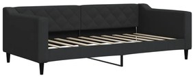 Divano letto con materasso nero 90x190 cm in tessuto