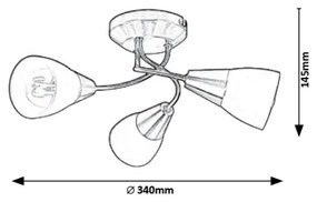 Rabalux 5690 - Plafoniera CONNOR 3xE14/40W/230V