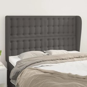 Testiera Ad Orecchio Grigio 147x23x118/128cm İn Similpelle /