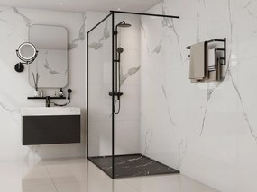 Piatto doccia extrapiatto appoggio o incasso tagliabile 140x90cm Resina SMC Bianco marmorizzato - LYROSA