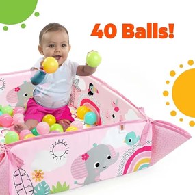 Bright Starts - Coperta per bambini per giocare 5in1 YOUR WAY BALL PLAY 3xAA rosa