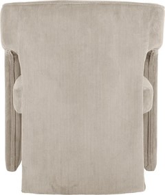 Poltrona in velluto a coste beige Vigor - Leitmotiv