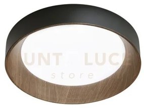 Plafoniera led arka nera/legno 36w 5000lm cct 3000-4000-6500k 50x50...