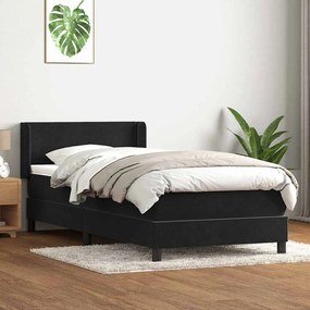Giroletto A Molle Con Materasso Nero 90x210 Cm İn Velluto /