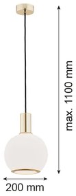 Argon 4357 - Lampadario a sospensione con filo SAGUNTO 1xE27/15W/230V d. 20 cm ottone