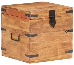 Baule 40x40x40 Cm İn Legno Massello Di Acacia /
