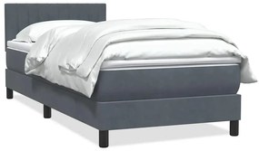Giroletto A Molle Con Materasso Grigio Scuro 90x210 Cm Velluto /