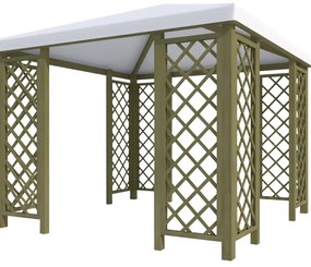 Gazebo Cherry in legno struttura naturale, copertura bianco L 300 x P 300 x H 265 cm