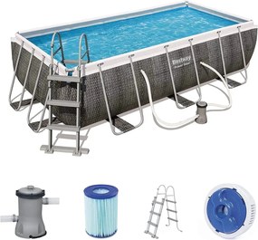 Piscina rettangolare in rattan stile 404x201x100