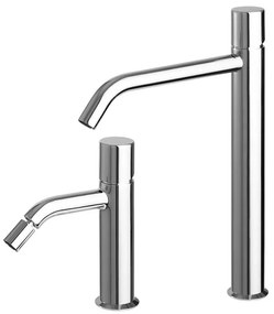Set miscelatori lavabo alto e bidet senza leva cromato  Gemma