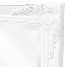 Specchio da Parete Stile Barocco 100x50 cm Bianco