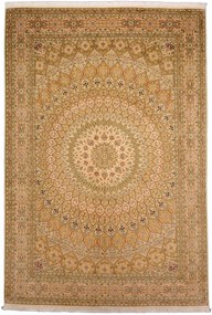 Cashmere Silk Tappeto 190x280 Beige (Indian) Annodato A Mano