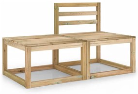 Set Salotto da Giardino 2 pz Verde in Legno di Pino Impregnato