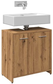 Mobile Lavabo Bagno Rovere Artigianale Legno Multistrato /