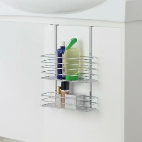 Mensola doccia rettangolare grigio silver per anta o box doccia