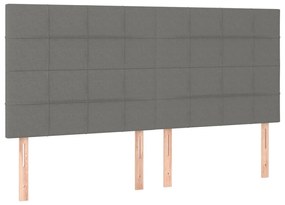 Testiera 4 pz grigio scuro 80x5x78/88 cm in tessuto