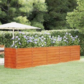 Letto Rialzato Da Giardino Ruggine 400x80x77 Cm Acciaio Corten /