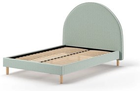 Letto singolo imbottito verde con griglia 140x200 cm MOON - Vipack