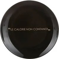 Piatto frutta nero con scritta 19,5 cm in stoneware